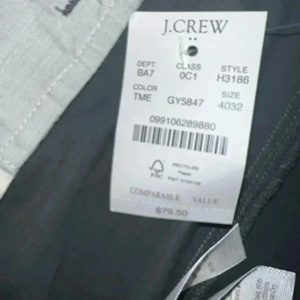 NWT J. Crew MEN’s 40 x 32 pants NWT